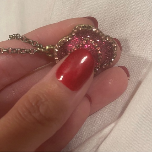 Betsey Johnson Layered Necklace Spider Web Rose Rhinestone - Picture 10 of 11